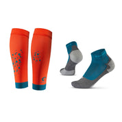 Compression Calf Sleeves Superior och Light Sport Kit Rödorange/Petroleum